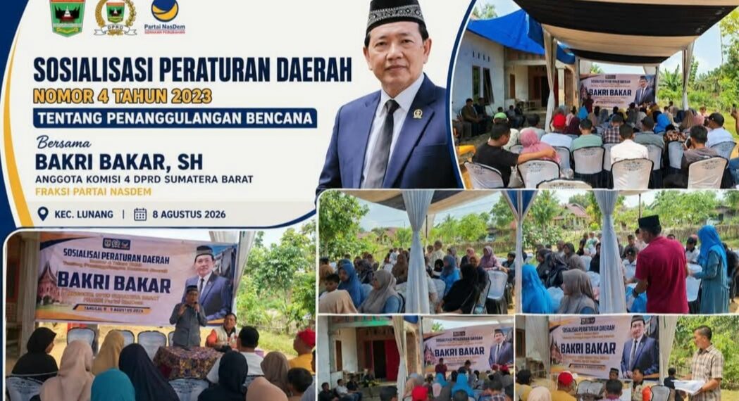 Bakri Bakar Sosialisasikan Perda Penanggulangan Bencana, Ajak Masyarakat Lunang Tingkatkan Kesiapsiagaan
